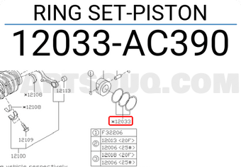 Subaru 12033AC390 RING SET-PISTON