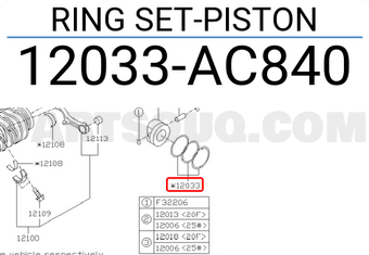 Subaru 12033AC840 RING SET-PISTON