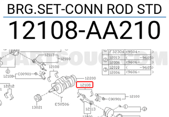 Subaru 12108AA210 BRG.SET-CONN ROD STD