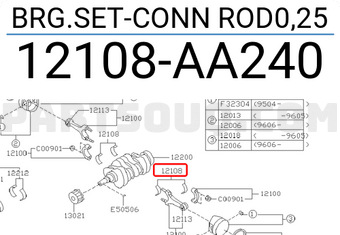 Subaru 12108AA240 BRG.SET-CONN ROD0,25
