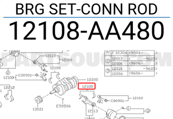 Subaru 12108AA480 BRG SET-CONN ROD