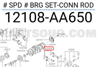 Subaru 12108AA650 # SPD # BRG SET-CONN ROD