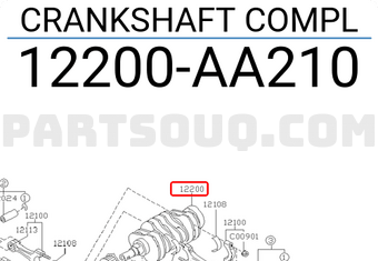 Subaru 12200AA210 CRANKSHAFT COMPL