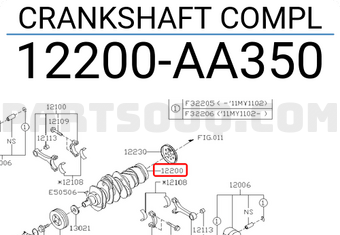 Subaru 12200AA350 CRANKSHAFT COMPL