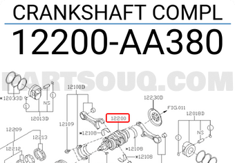 Subaru 12200AA380 CRANKSHAFT COMPL