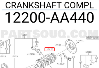 Subaru 12200AA440 CRANKSHAFT COMPL