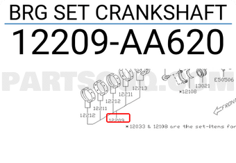 Subaru 12209AA620 BRG SET CRANKSHAFT