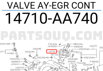 Subaru 14710AA740 VALVE AY-EGR CONT