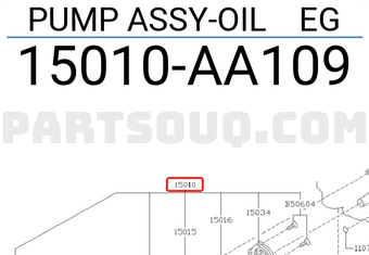Subaru 15010AA109 PUMP ASSY-OIL EG