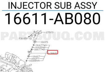Subaru 16611AB080 INJECTOR SUB ASSY