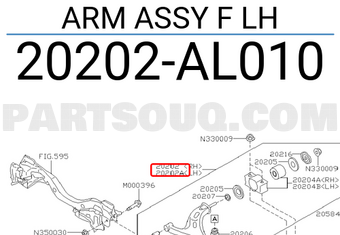 Subaru 20202AL010 ARM ASSY F LH