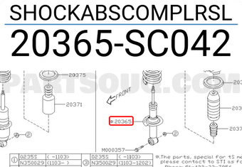 Subaru 20365SC042 SHOCKABSCOMPLRSL