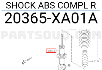 Subaru 20365XA01A SHOCK ABS COMPL R