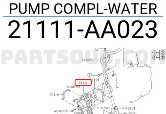 Subaru 21111AA023 PUMP COMPL-WATER