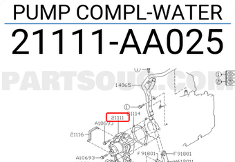 Subaru 21111AA025 PUMP COMPL-WATER