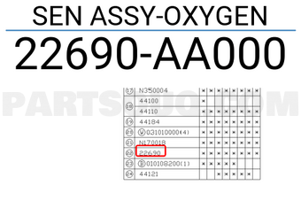 Subaru 22690AA000 SEN ASSY-OXYGEN