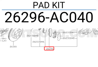 Subaru 26296AC040 PAD KIT