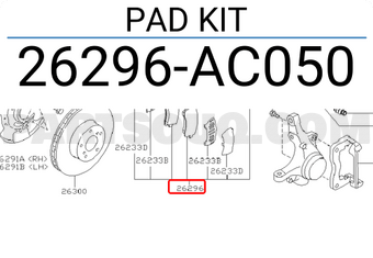 Subaru 26296AC050 PAD KIT
