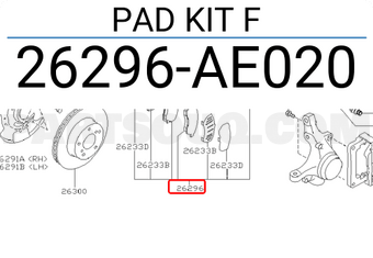 Subaru 26296AE020 PAD KIT F