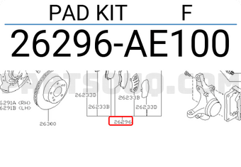 Subaru 26296AE100 PAD KIT F