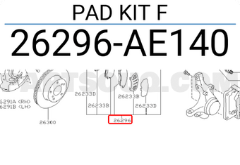 Subaru 26296AE140 PAD KIT F
