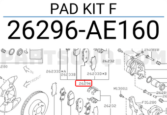 Subaru 26296AE160 PAD KIT F