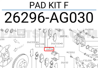 Subaru 26296AG030 PAD KIT F