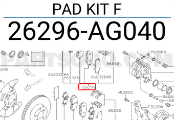 Subaru 26296AG040 PAD KIT F