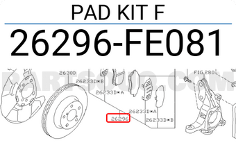 Subaru 26296FE081 PAD KIT F