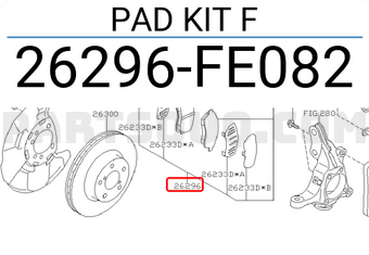Subaru 26296FE082 PAD KIT F