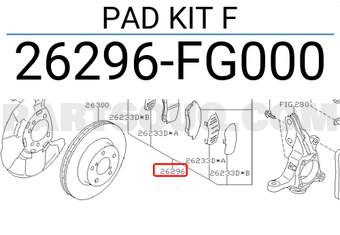 Subaru 26296FG000 PAD KIT F