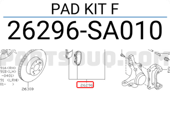 Subaru 26296SA010 PAD KIT F