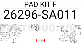 Subaru 26296SA011 PAD KIT F
