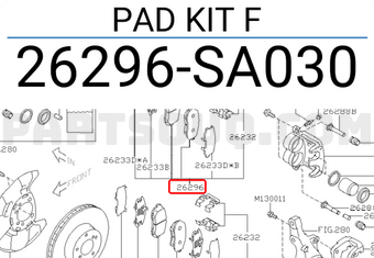 Subaru 26296SA030 PAD KIT F