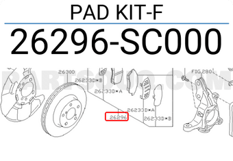 Subaru 26296SC000 PAD KIT-F