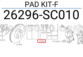 Subaru 26296SC010 PAD KIT-F