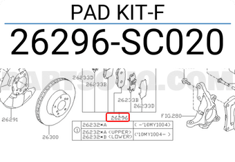 Subaru 26296SC020 PAD KIT-F