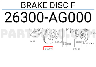Subaru 26300AG000 BRAKE DISC F