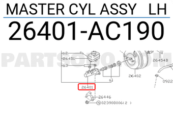 Subaru 26401AC190 MASTER CYL ASSY LH