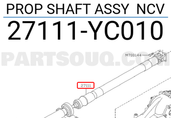 Subaru 27111YC010 PROP SHAFT ASSY NCV