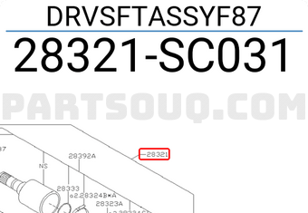 Subaru 28321SC031 DRVSFTASSYF87