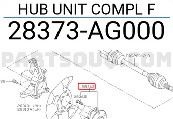 Subaru 28373AG000 HUB UNIT COMPL F