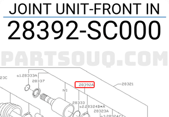 Subaru 28392SC000 JOINT UNIT-FRONT IN