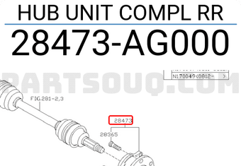 Subaru 28473AG000 HUB UNIT COMPL RR