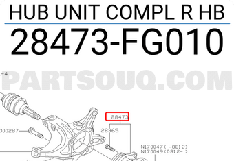 Subaru 28473FG010 HUB UNIT COMPL R HB