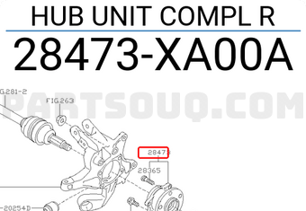Subaru 28473XA00A HUB UNIT COMPL R