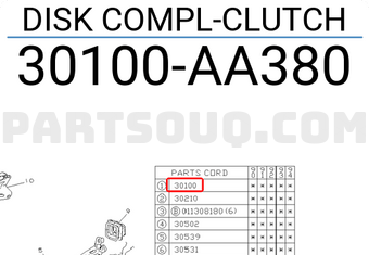 Subaru 30100AA380 DISK COMPL-CLUTCH