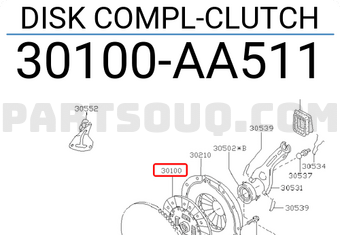 Subaru 30100AA511 DISK COMPL-CLUTCH