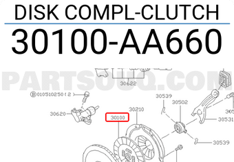 Subaru 30100AA660 DISK COMPL-CLUTCH