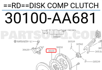 Subaru 30100AA681 ==RD==DISK COMP CLUTCH